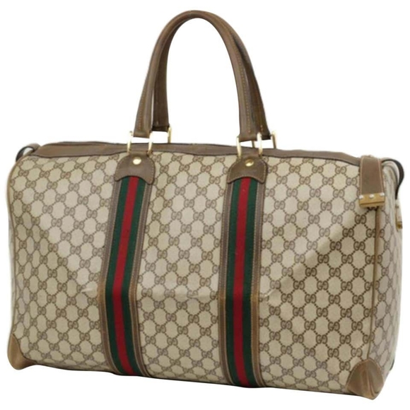 Gucci Gg Supreme Canvas Sherry Web Ophidia Duffle Gym Travel Weekend Bag Authent - Picture 4 of 15